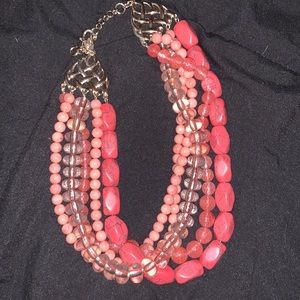 Banana Republic coral inspired statement necklace